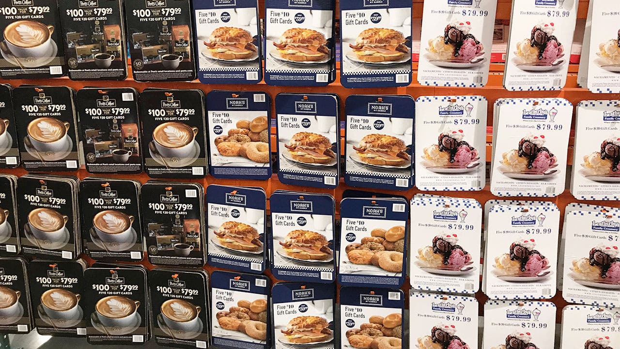 Giftcards for sale at Costco