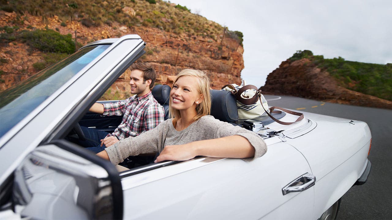 Couple in convertible
