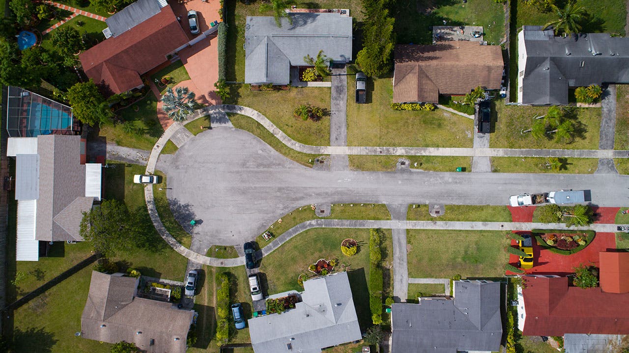 Cul de sac neighborhood