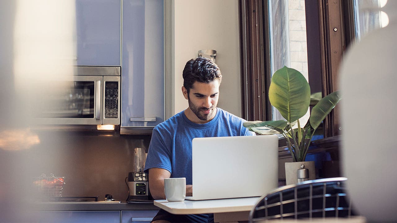 Man using laptop