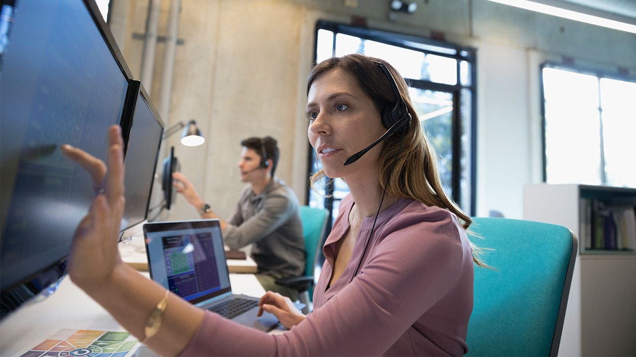Woman telemarketer