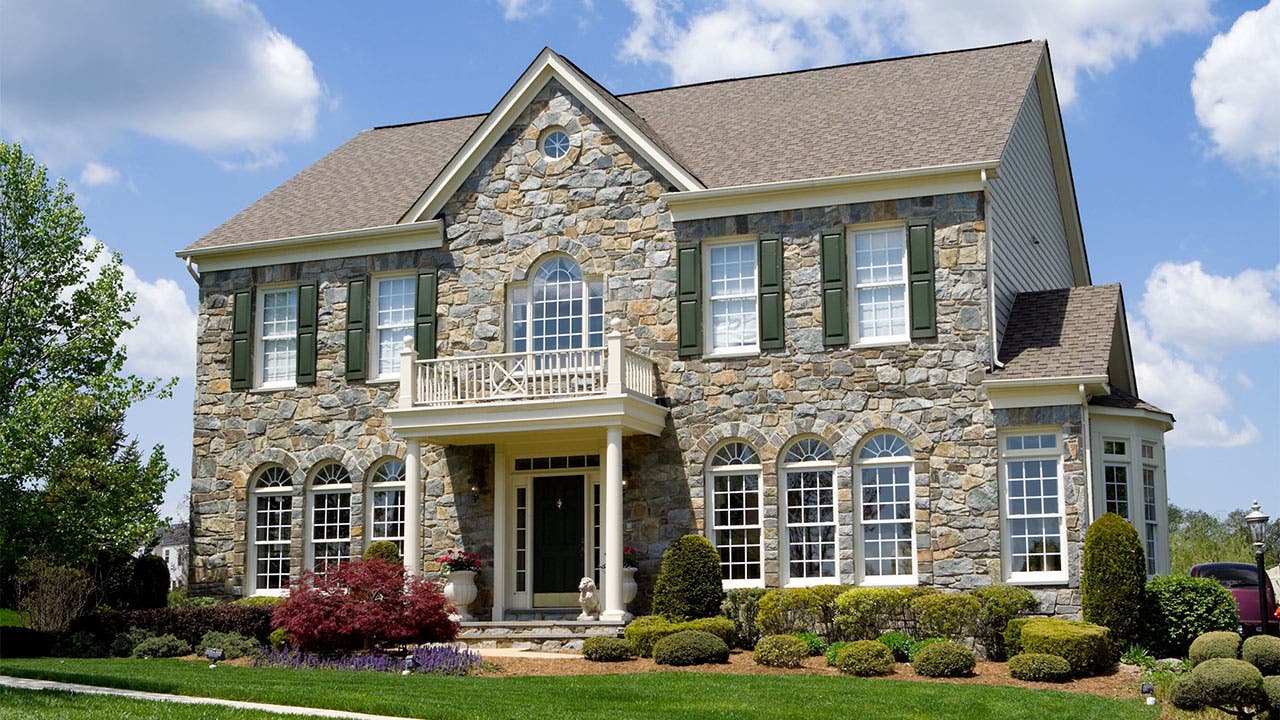 Large stone mansion