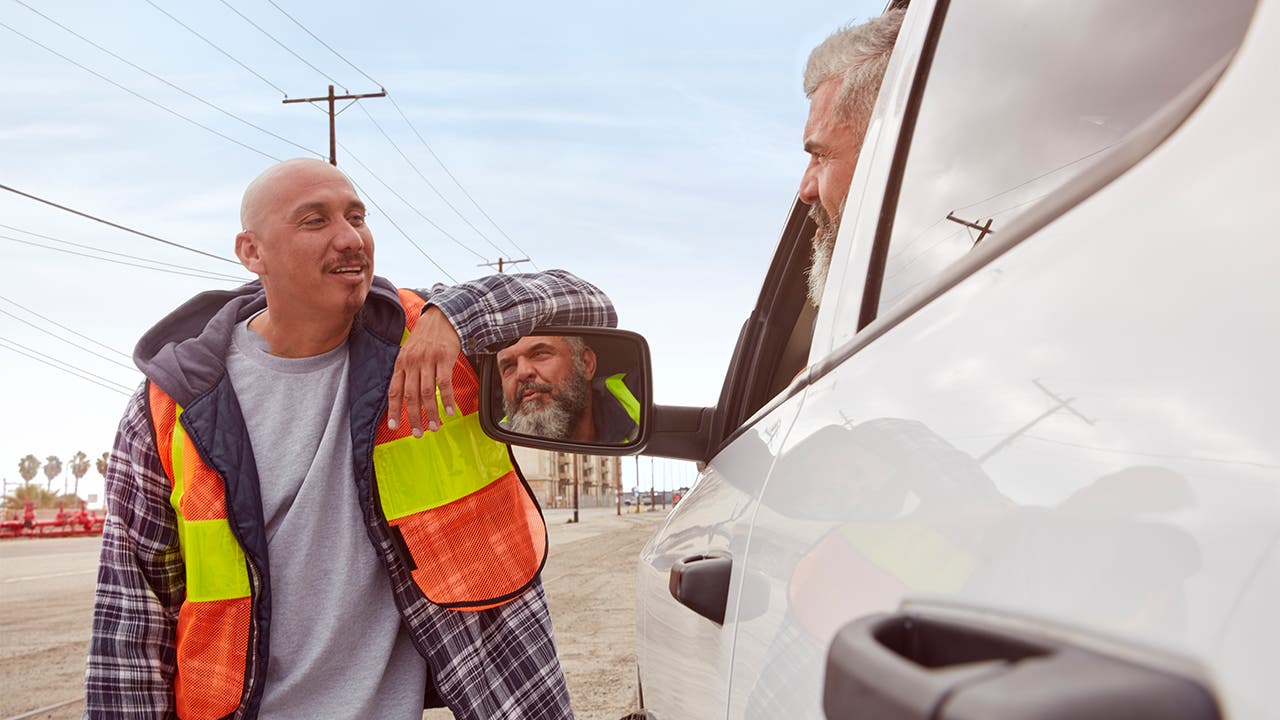 Man talking to contractor