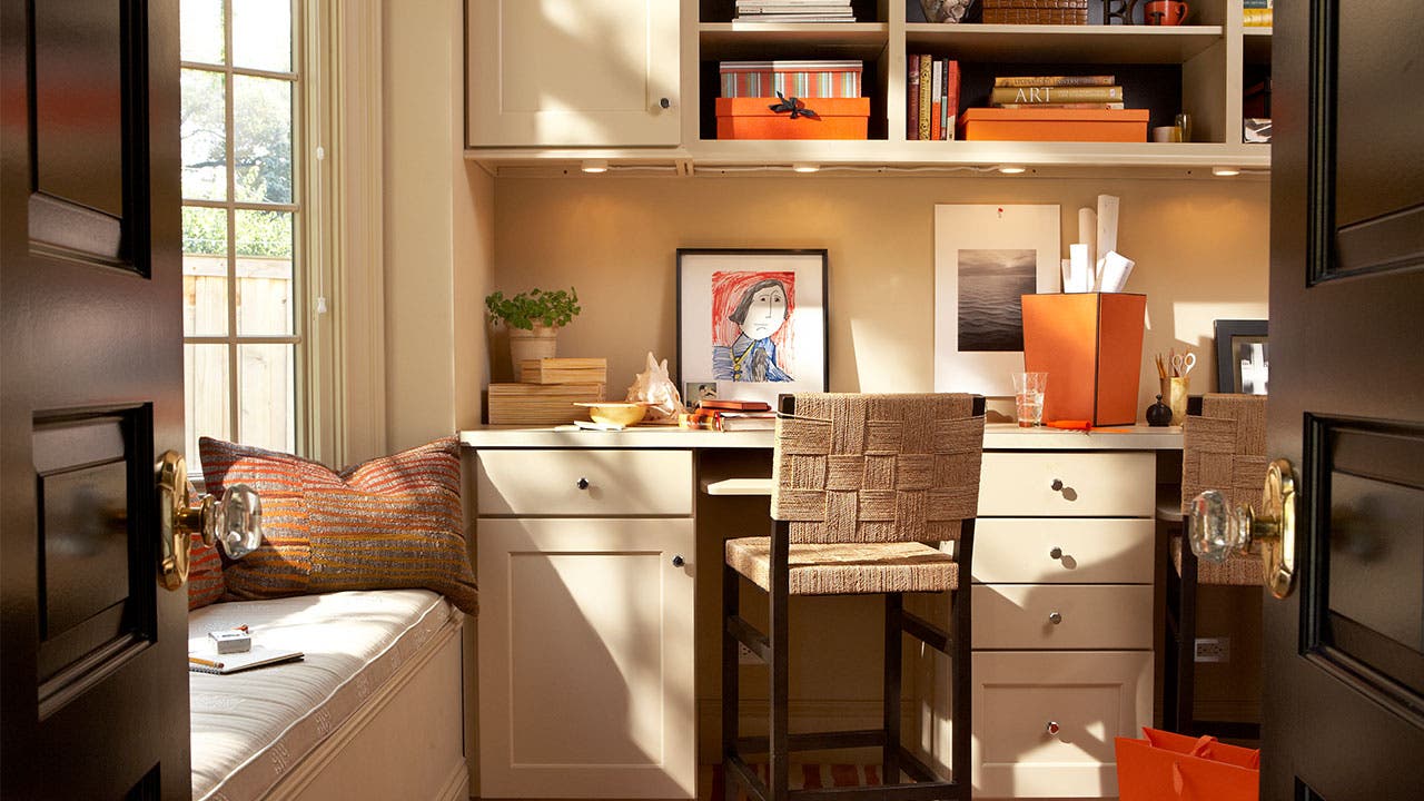Home office in shade
