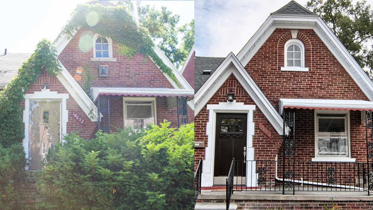 Before and after of home in Detroit