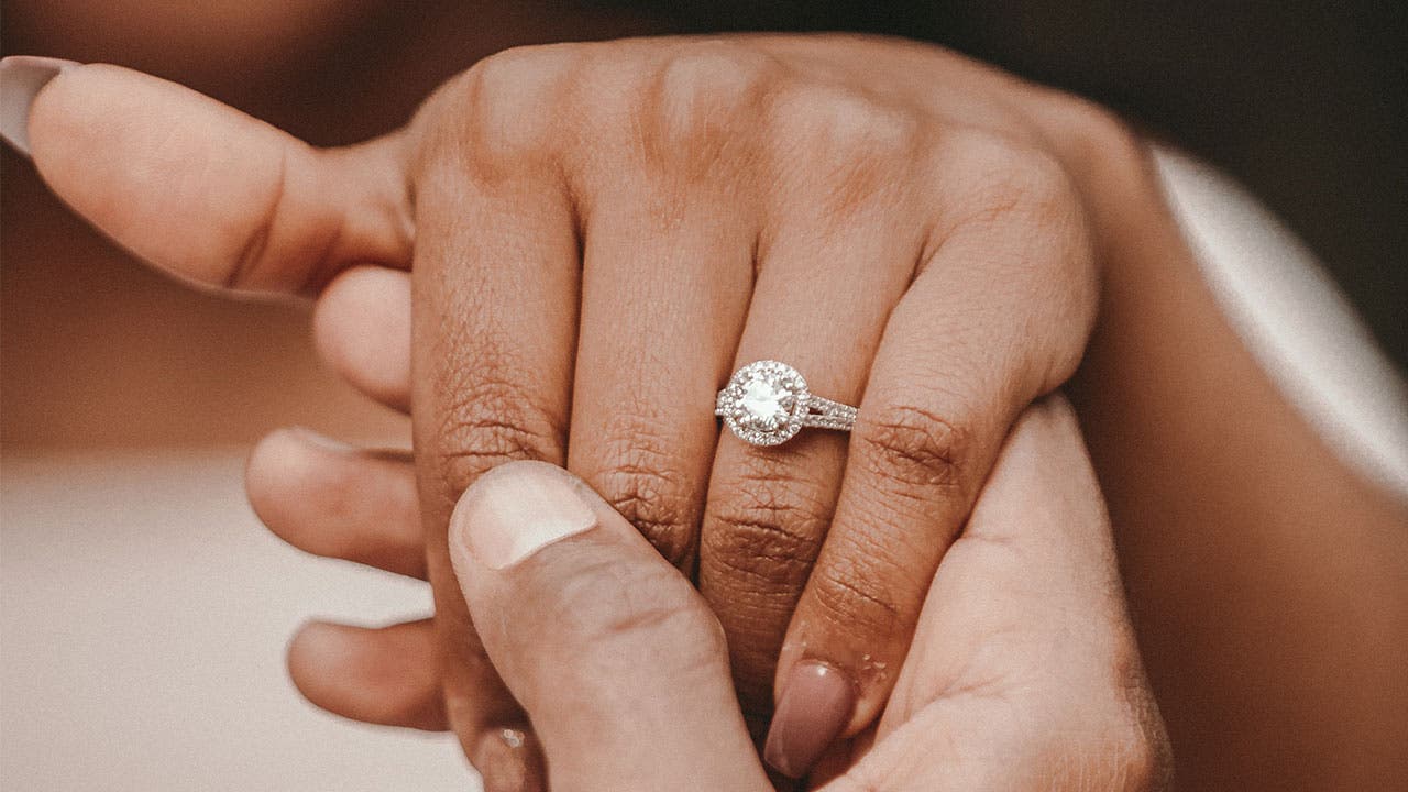 Woman showing off her ring