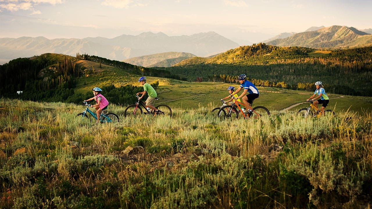 Family mountain biking