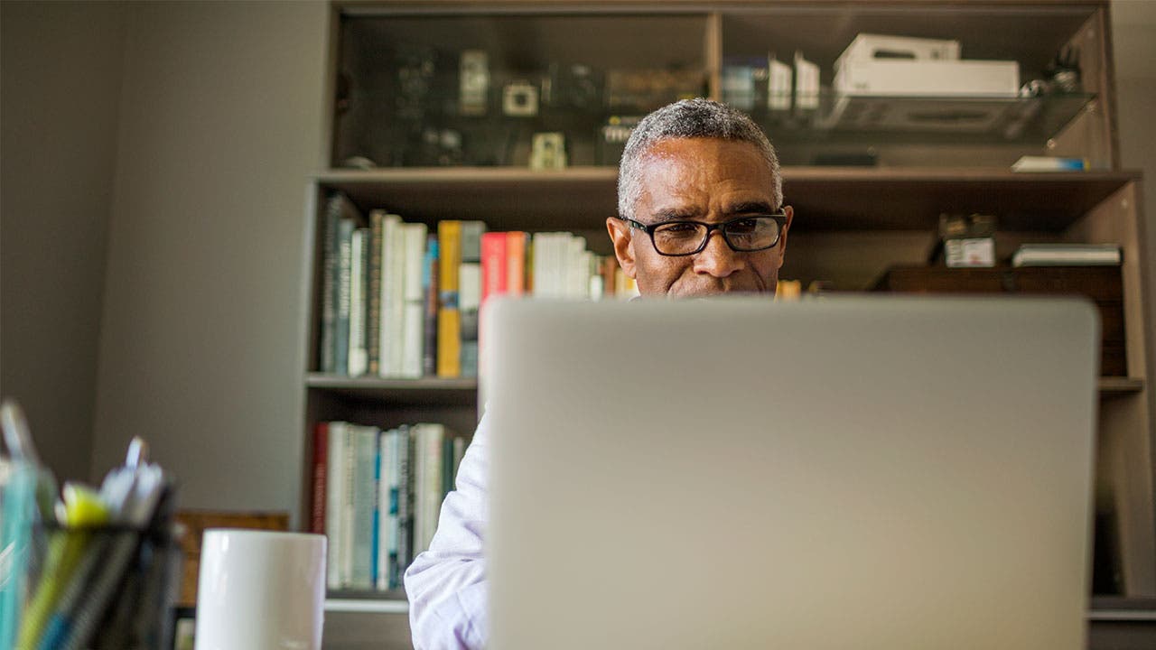 Man using laptop