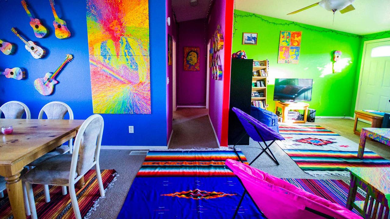 Neon painted livingroom
