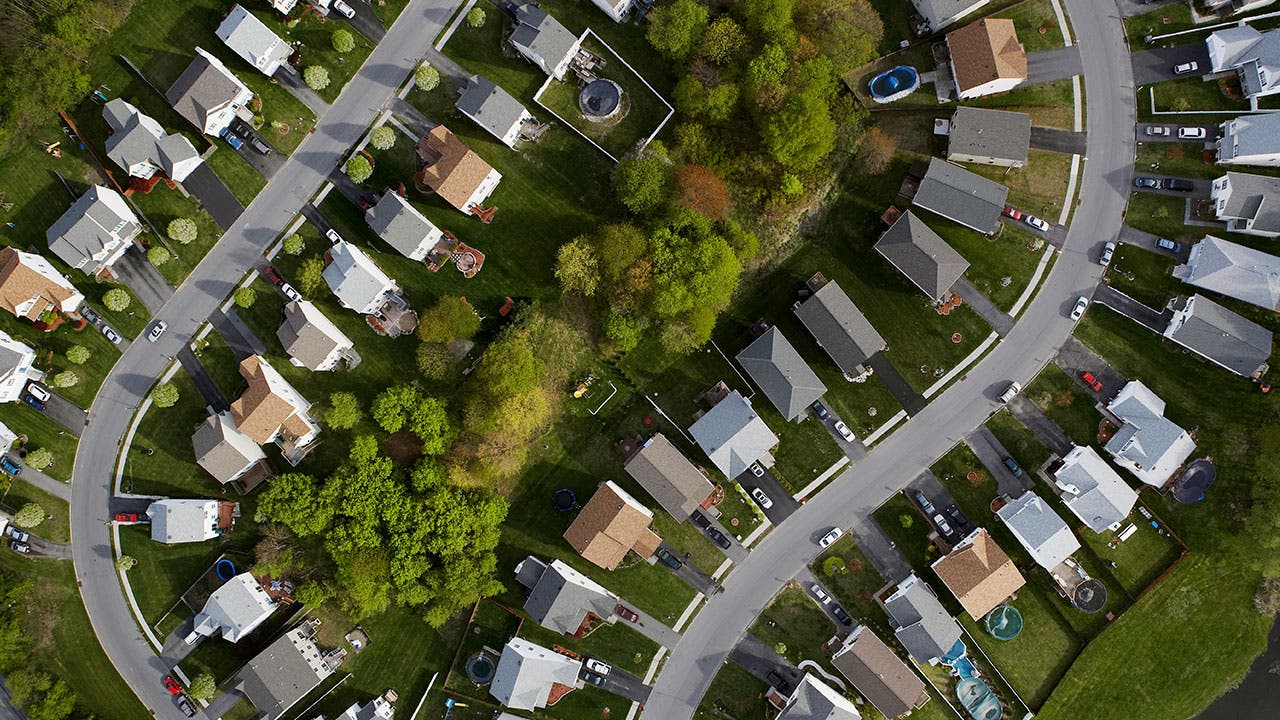 Aerial of neighbhorhood