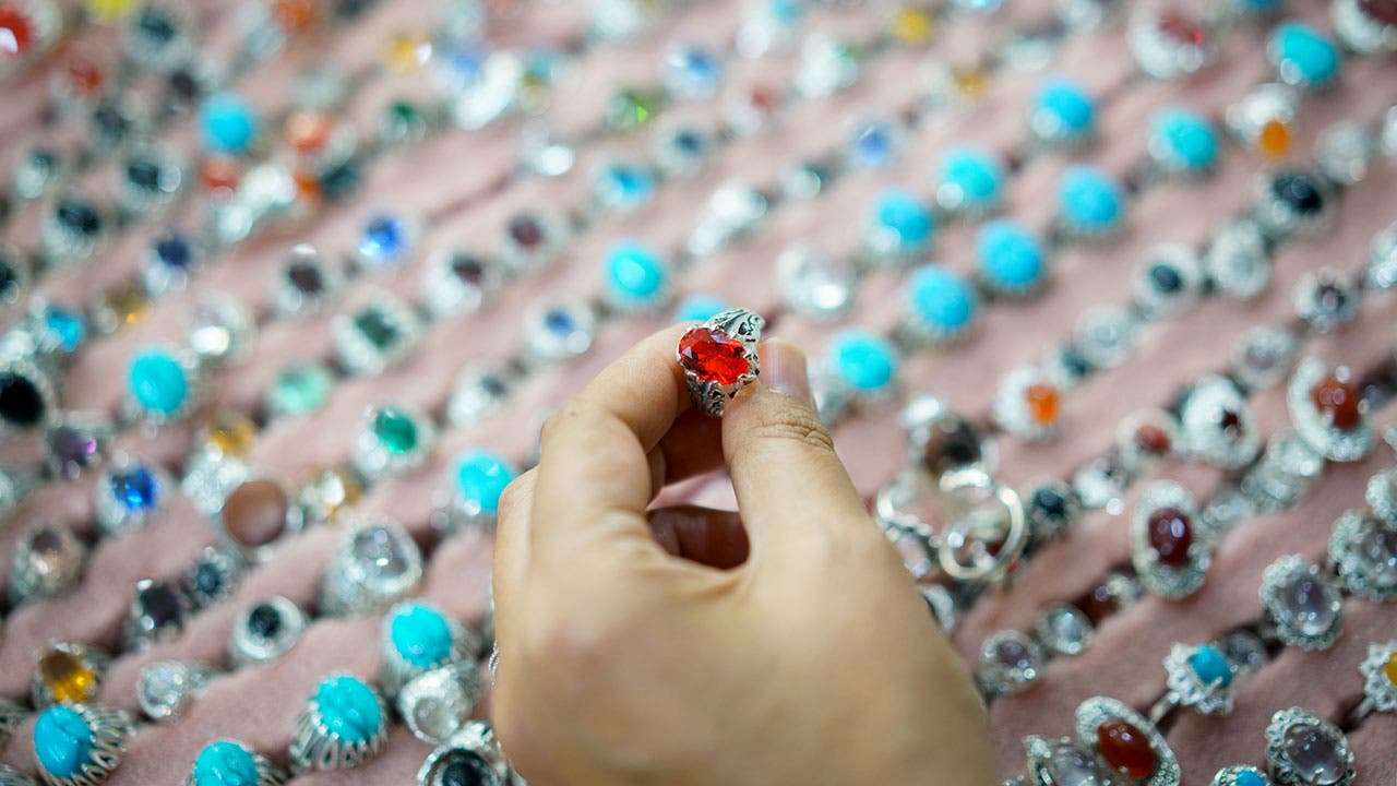 Woman shopping for jewelry