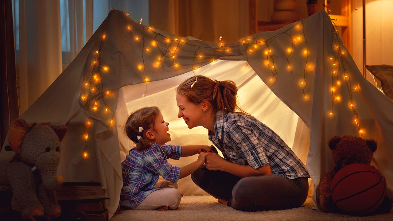 Mother and daughter in fort