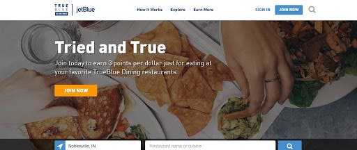 Earn more travel points with JetBlue TrueBlue Dining.