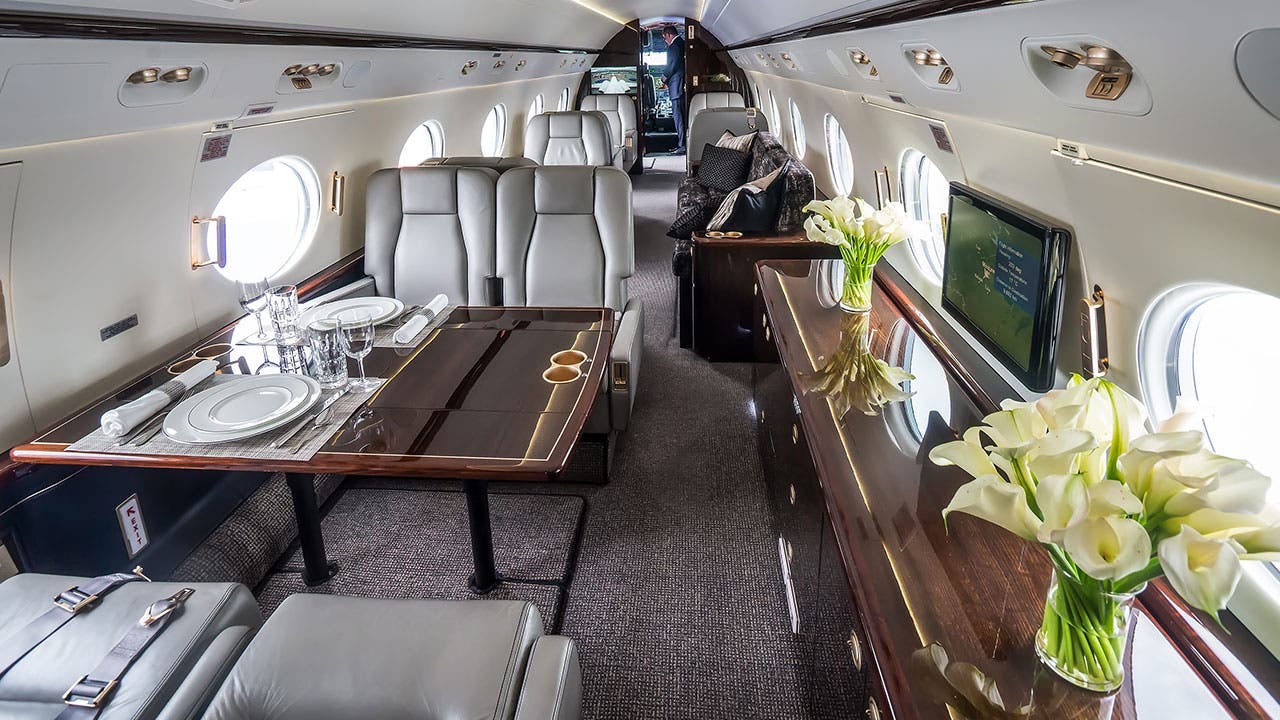 Private jet interior