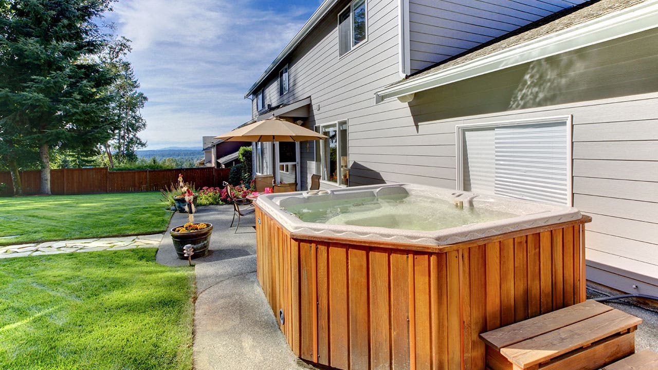 Large hot tub
