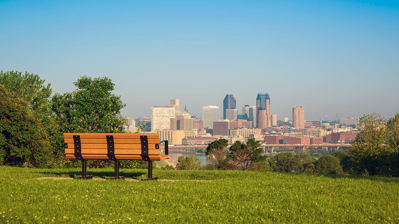 Park bench in Minnesota