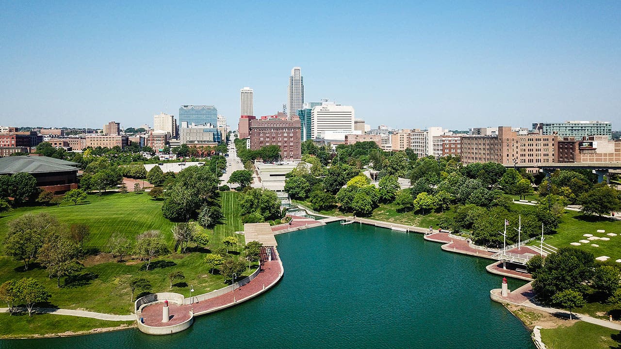 Aerial of Omaha Nebraska