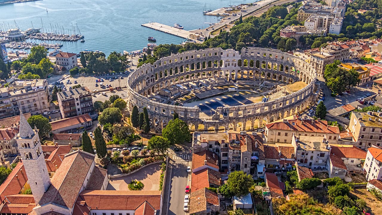 Pula Croatia aerial view