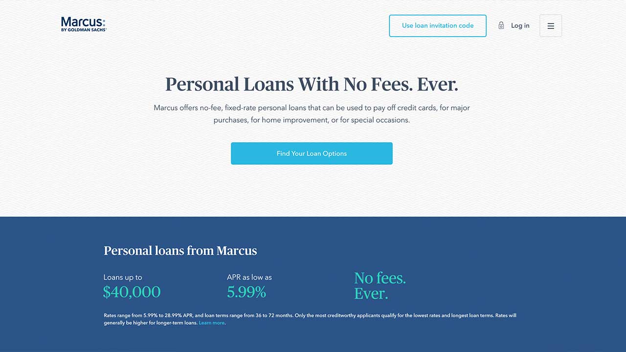 Marcus By Goldman Sachs Personal Loans 2019 Comprehensive - screenshot of marcus by goldman sachs website