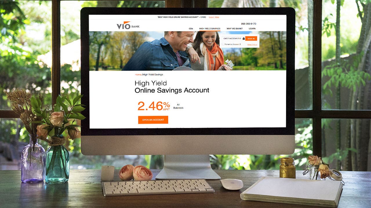 Vio Bank website on desktop