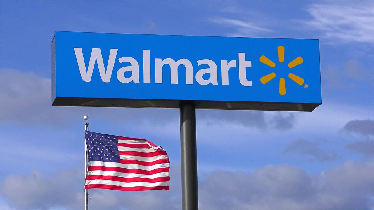 Walmart sign with American flag