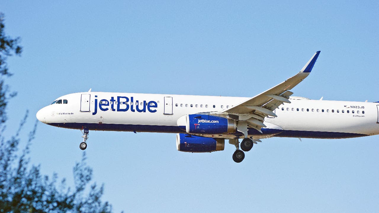 Jet Blue airplane taking off