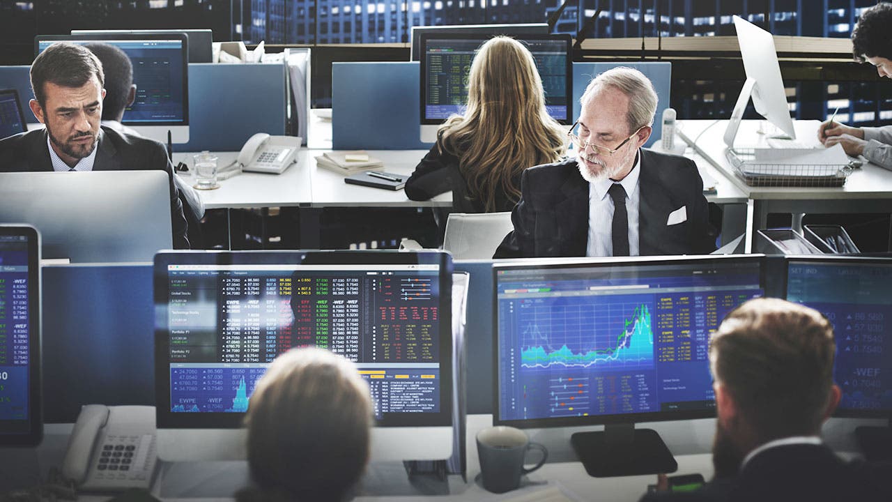 Investors looking at stocks
