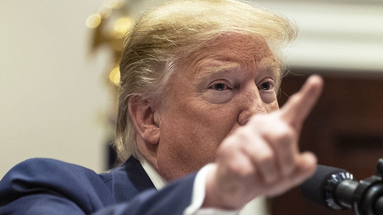 President Trump in a meeting on China trade