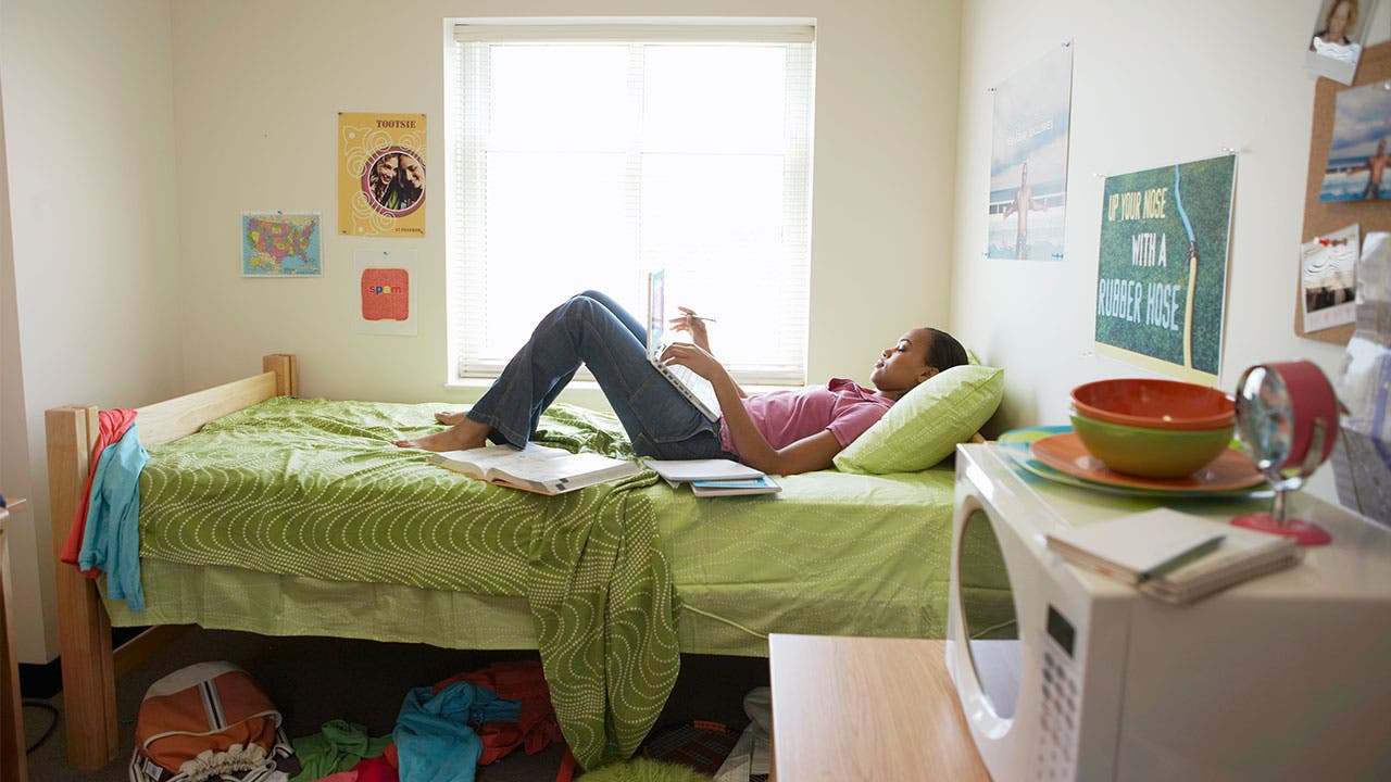 College student in dorm