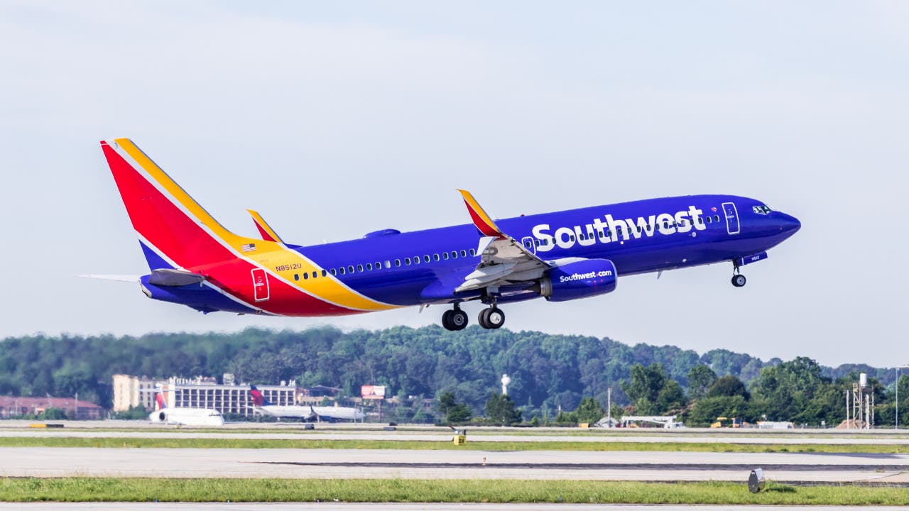 Southwest plane taking flight