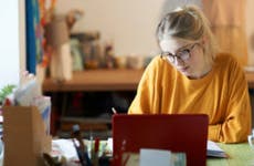 Person studying at computer