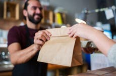Person picking up food